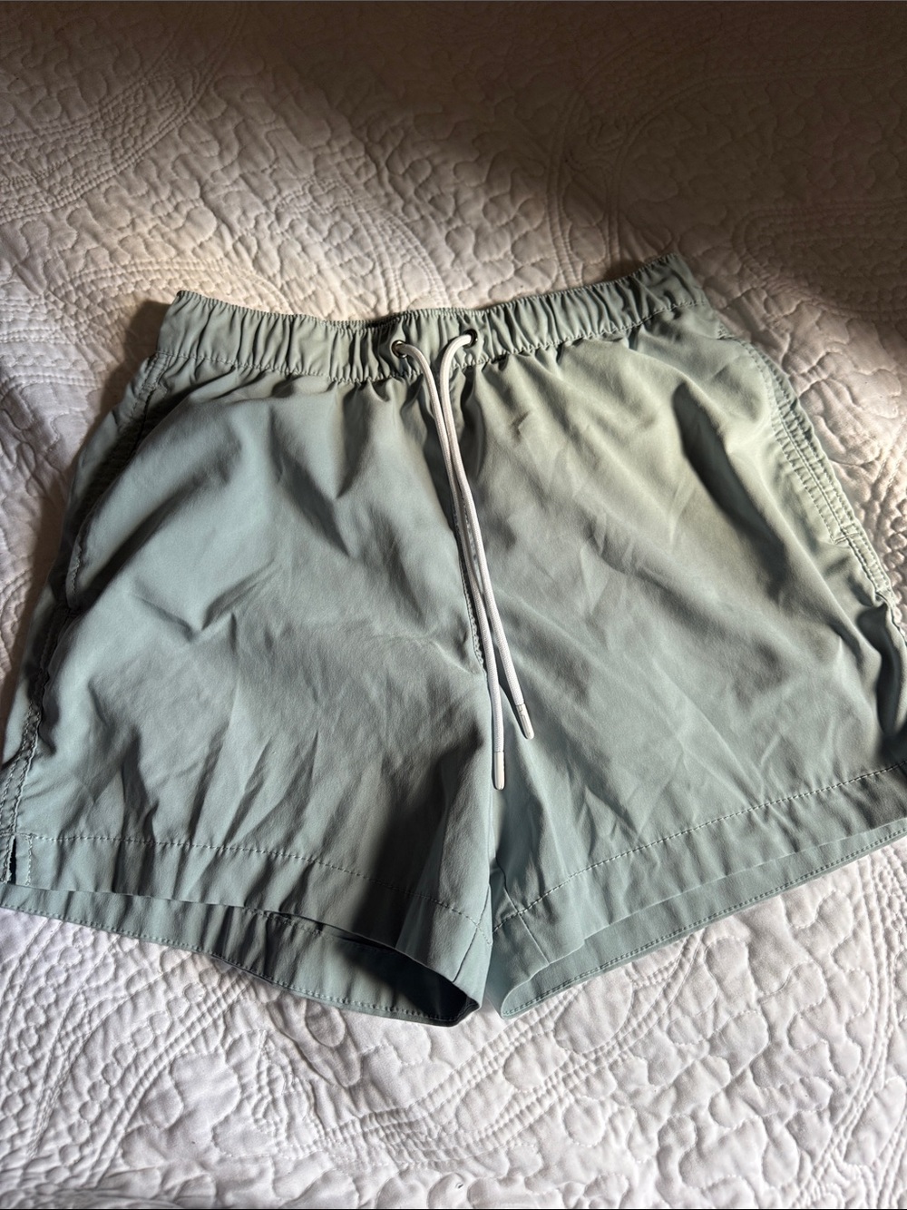 Abercrombie & Fitch Light Sage Athletic Drawstring Shorts